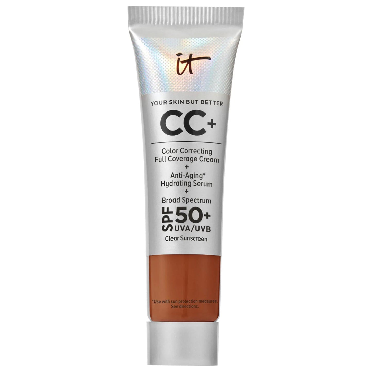 IT Cosmetics CC+ Cream: Full Coverage Color Correcting Foundation with SPF 50+ - Anti-Aging, Hydrating, Natural Finish
