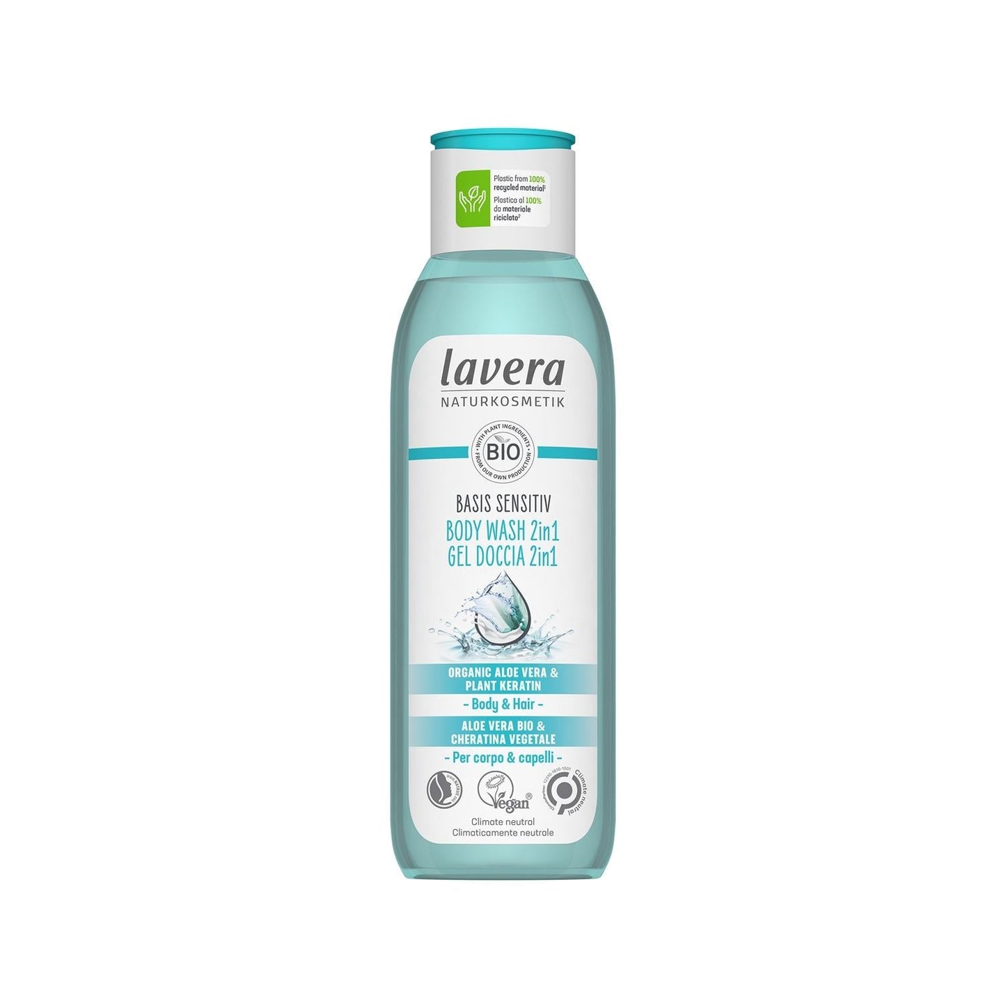 Lavera Basis Sensitiv: 2-in-1 Natural Shower Gel for Sensitive Skin - Organic Body Wash, Mild & Gentle Cleansing (8.45 fl oz)