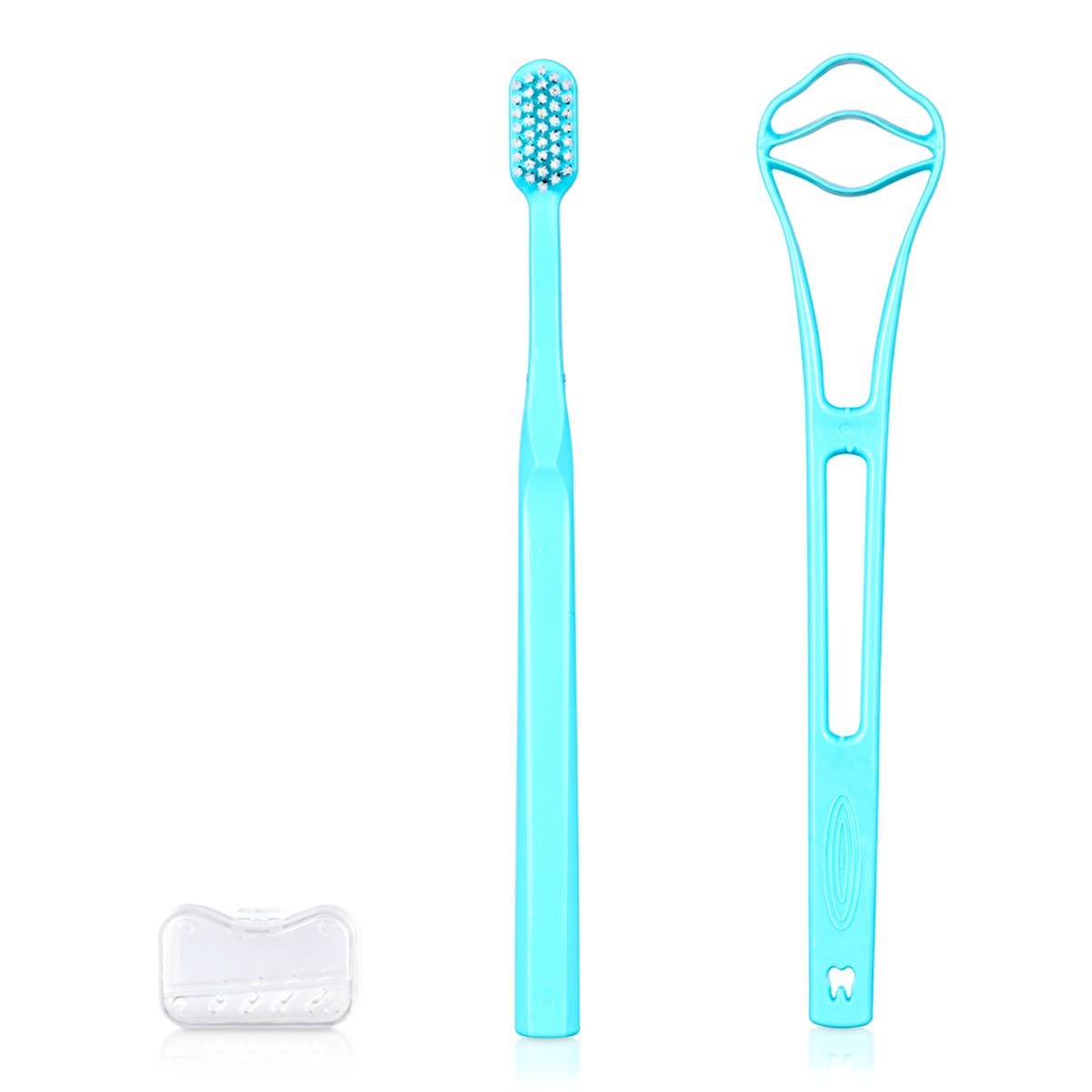 Benri Oral Care Set - Toothbrush & Tongue Cleaner for Comprehensive Dental Hygiene