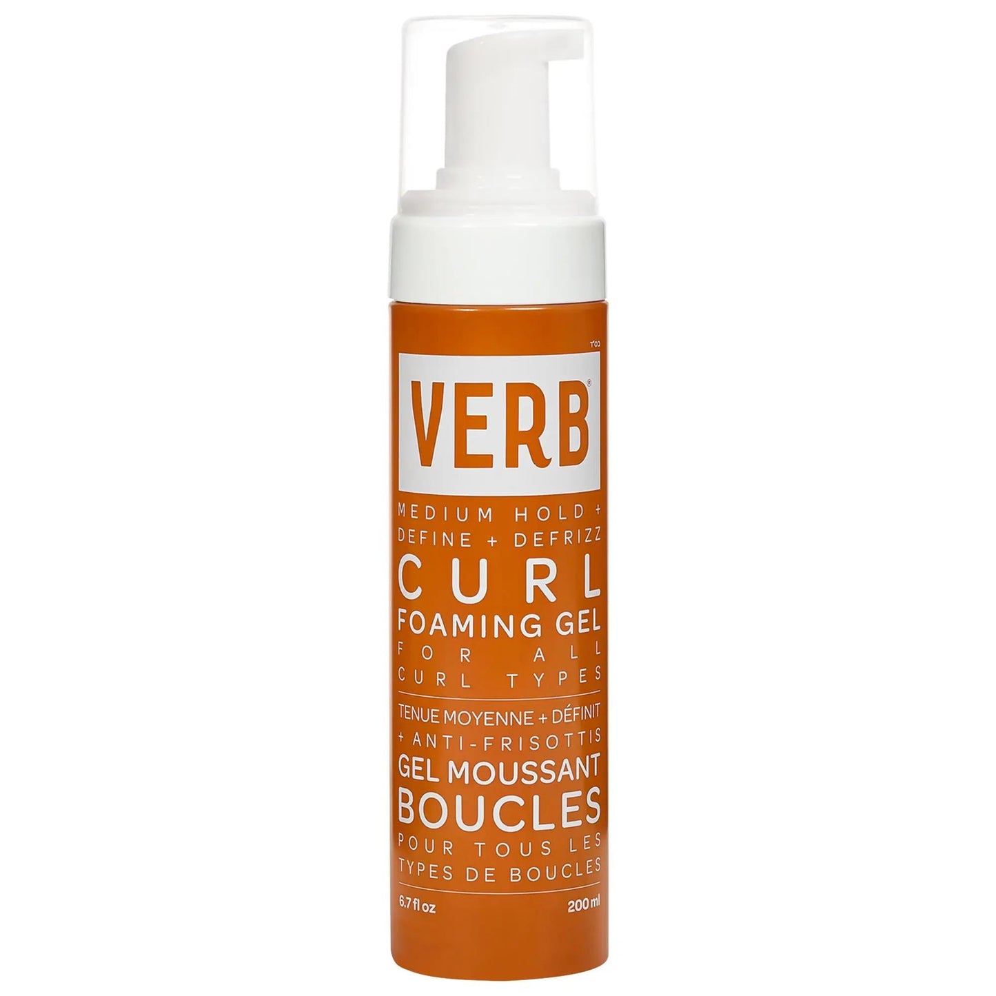 Verb Curl Foaming Gel: Define Curls, Fight Frizz, Lightweight Hold - Vegan, Cruelty-Free, Natural Curl Enhancer for Wavy, Curly, Coily Hair