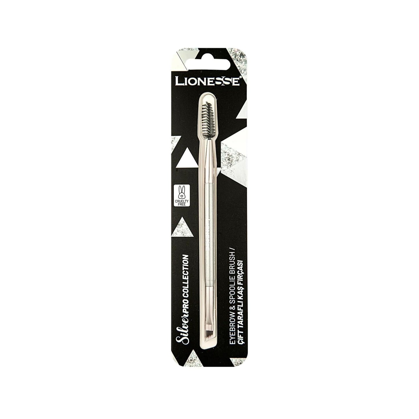 Lionesse Silver Collection Dual-Sided Eyebrow Brush - Luxury Eyebrow Grooming Tool for Precision Shaping