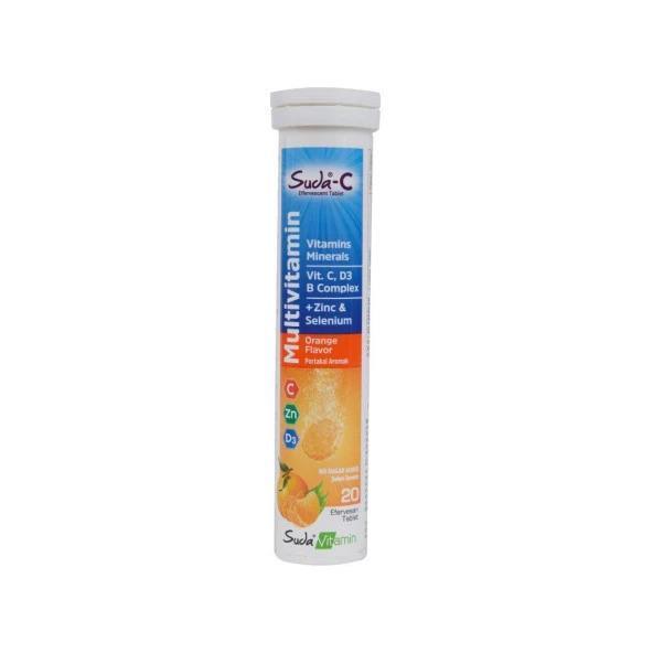 Suda Multivitamin Supplement - Vitamin C-Rich Orange Flavored Dietary Supplement for Immune System Support