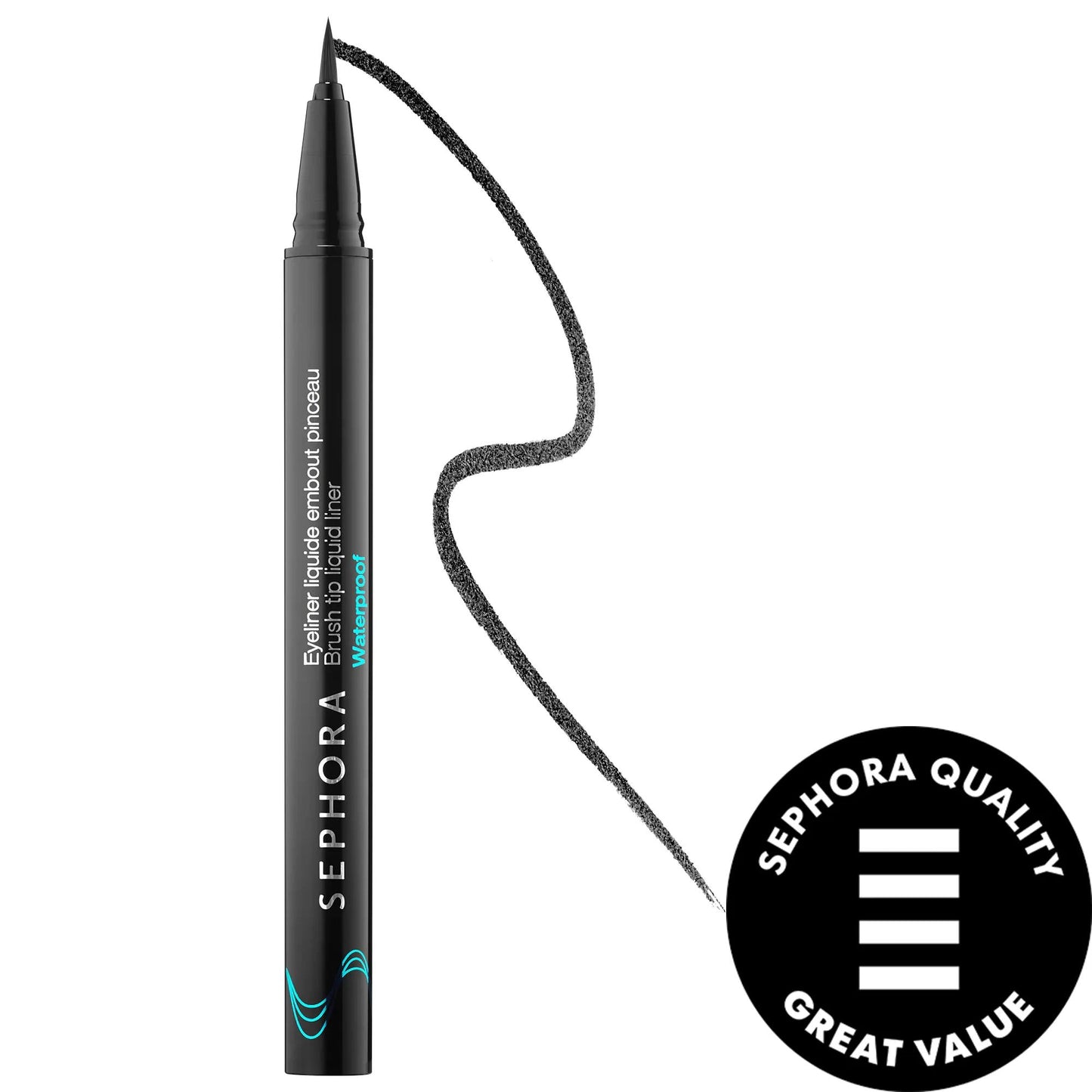 Hot Line: Intense Black Waterproof Liquid Eyeliner - Smudge-Proof, Long-Lasting Definition & Precise Brush Tip for All-Day Wear