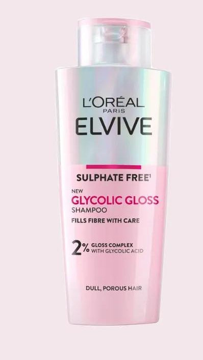 Loreal Elseve Glycolic Gloss Sulfate-Free Shampoo: Achieve Mirror-Like Shine & Gentle Cleansing With Glycolic Acid for Hair Strength