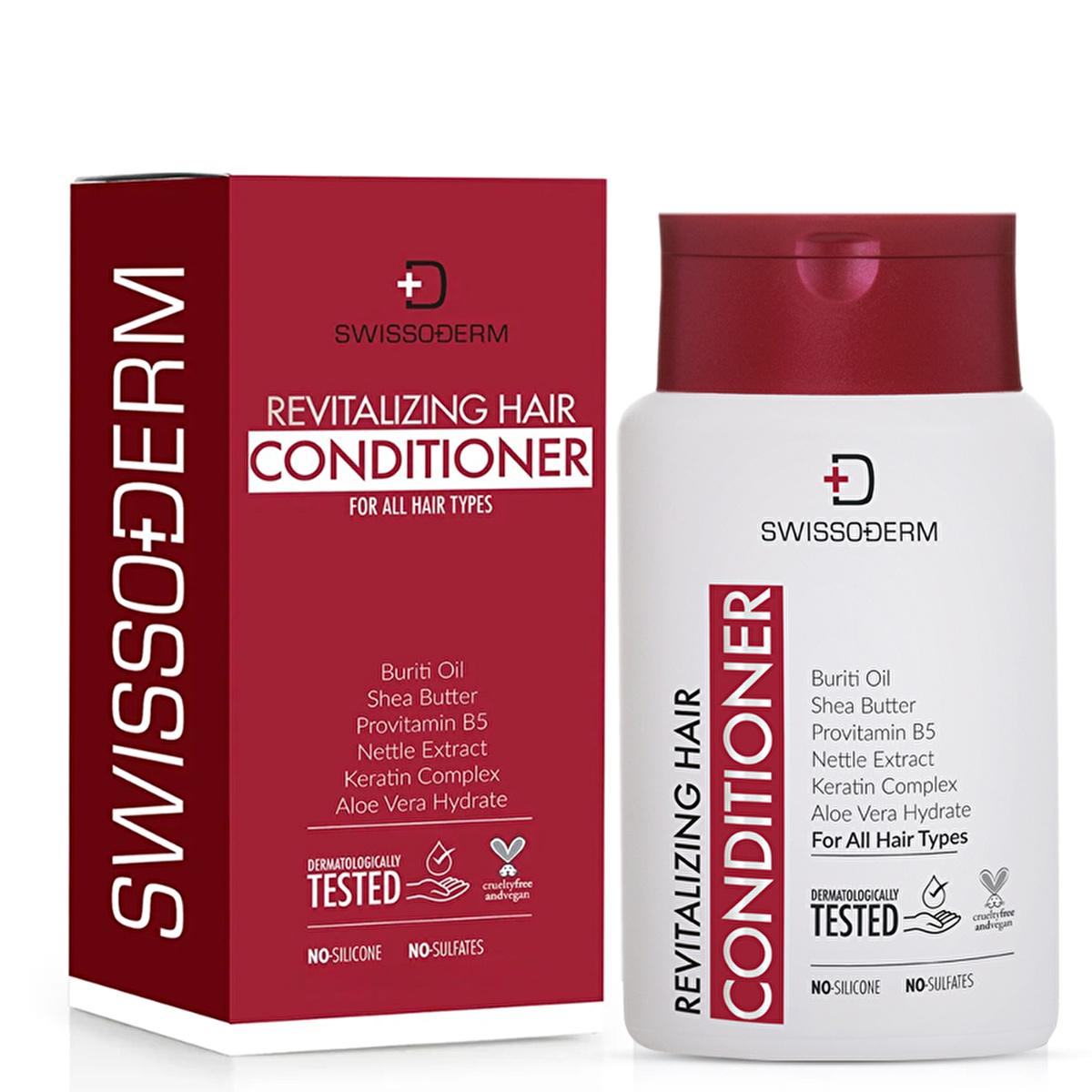 Swissoderm Revitalizing Hair Conditioner - 10.14 fl oz - Dry & Damaged Hair Treatment - Vegan, Sulfate & Paraben Free - Nourishing Shea Butter & Keratin