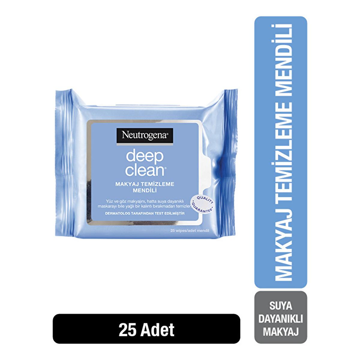 Neutrogena Makeup Remover Wipes - Oil-Free & Waterproof, Gentle Facial Cleansing Cloths, Removes Dirt & Impurities, 25 Count