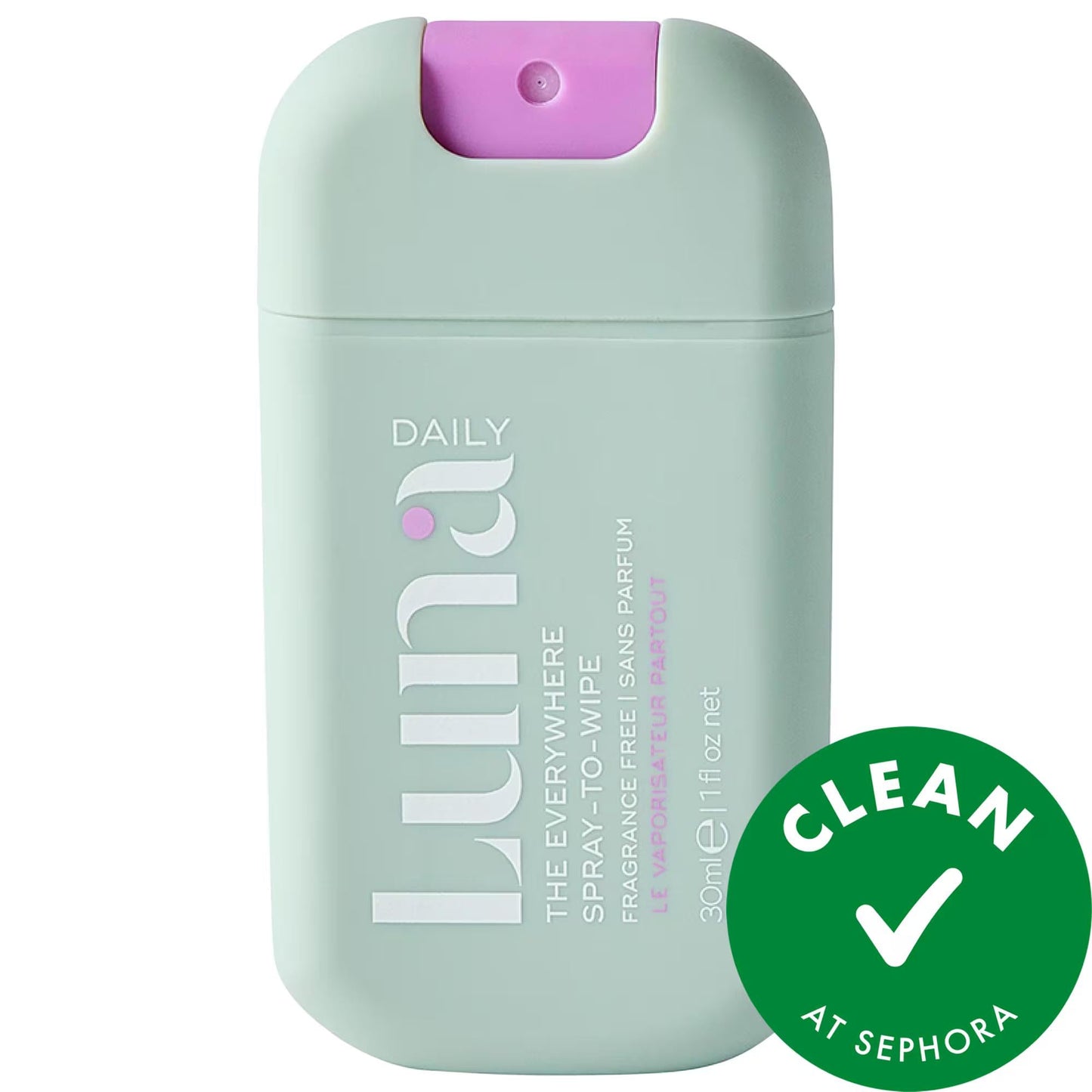Luna Daily The Mini Everywhere Spray-To-Wipe - Fragrance-Free Body Cleanser for Sensitive Skin, Prebiotics & Vitamins C&E
