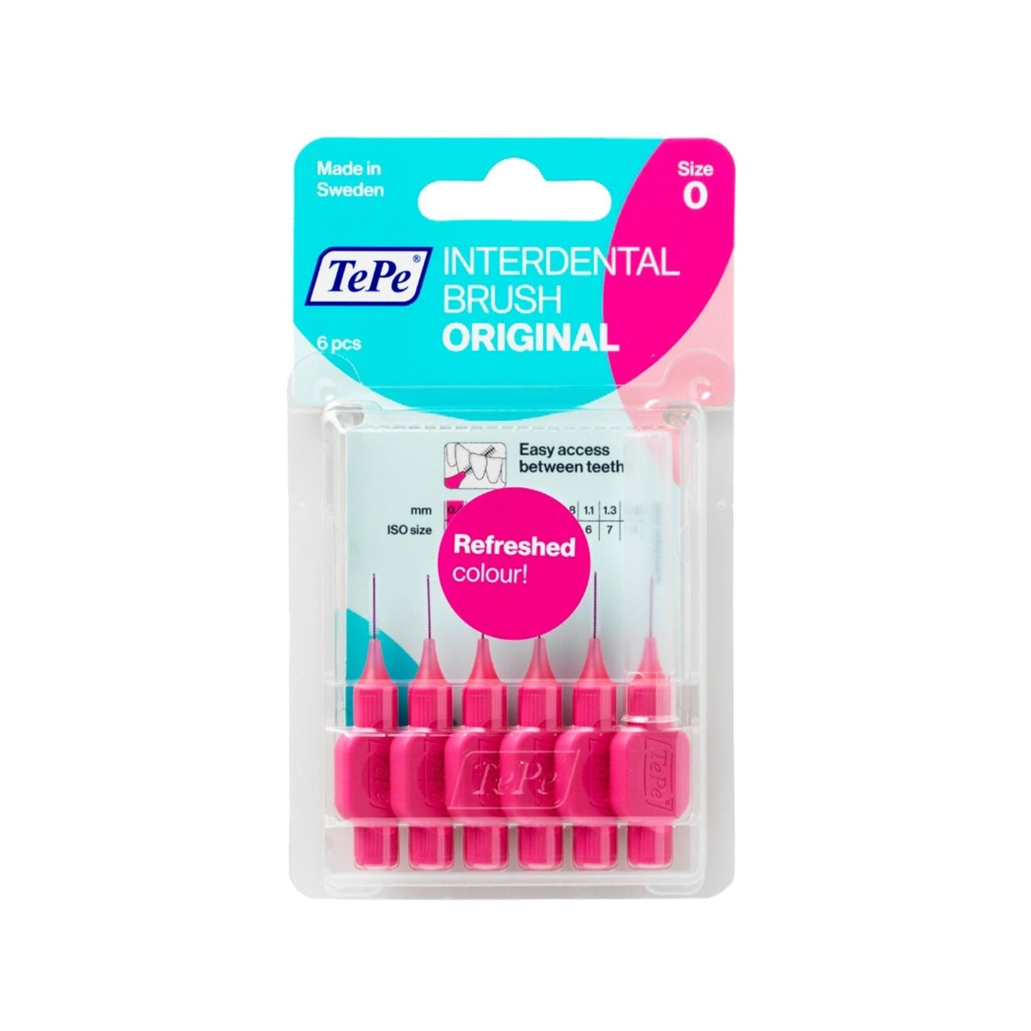 Tepe Interdental Brush 0.4mm Pink Pack of 6 - Effective Oral Hygiene Tool for Tight Spaces