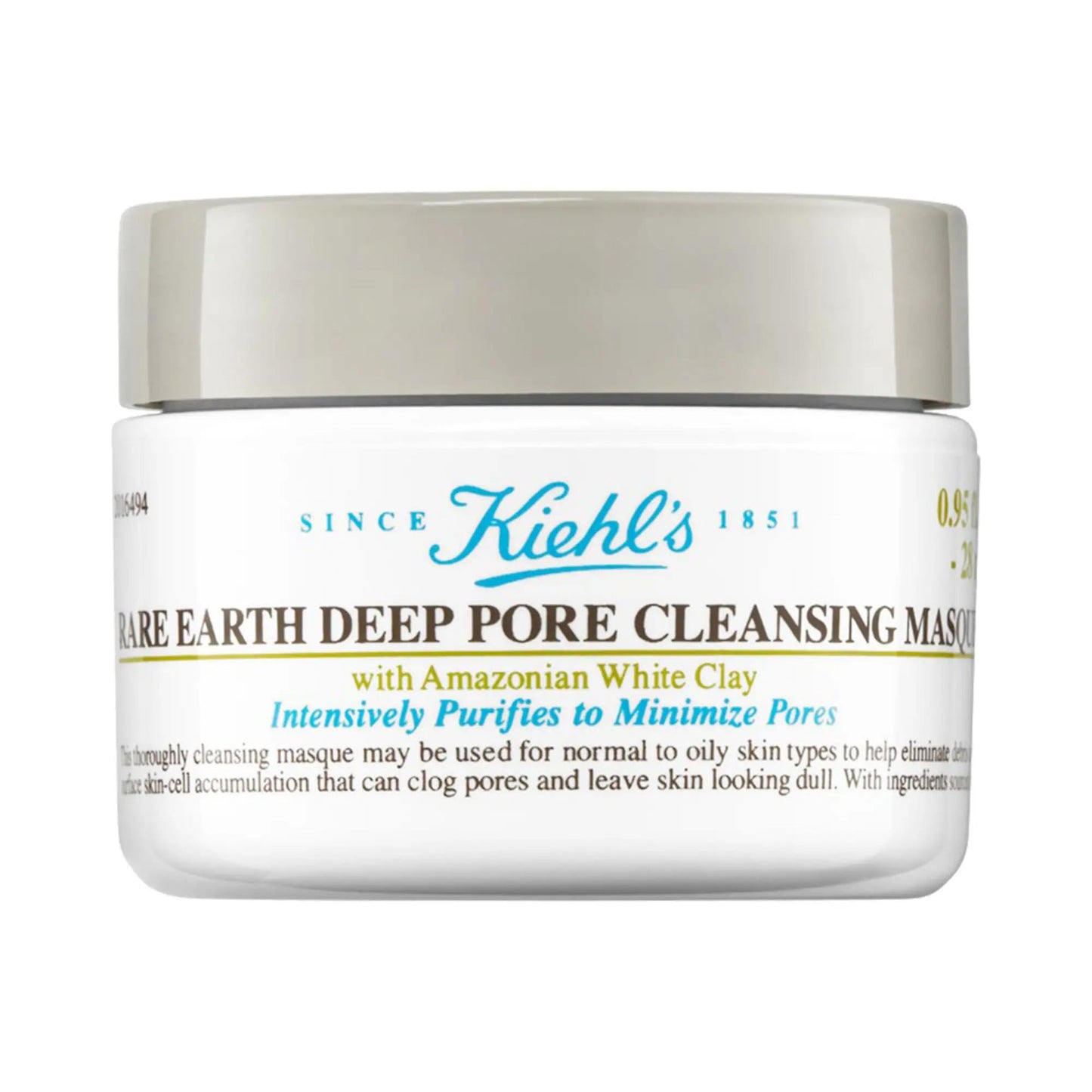 Kiehl's Mini Rare Earth Clay Face Mask: Deep Pore Cleansing, Blackhead Removal & Oil Control - Minimize Pores & Detoxify Skin