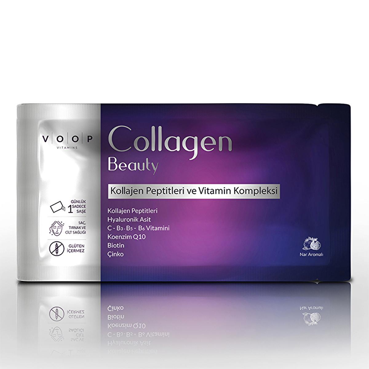 Voop Collagen Supplement - Anti-Aging Beauty Wellness with Hyaluronic Acid & Biotin