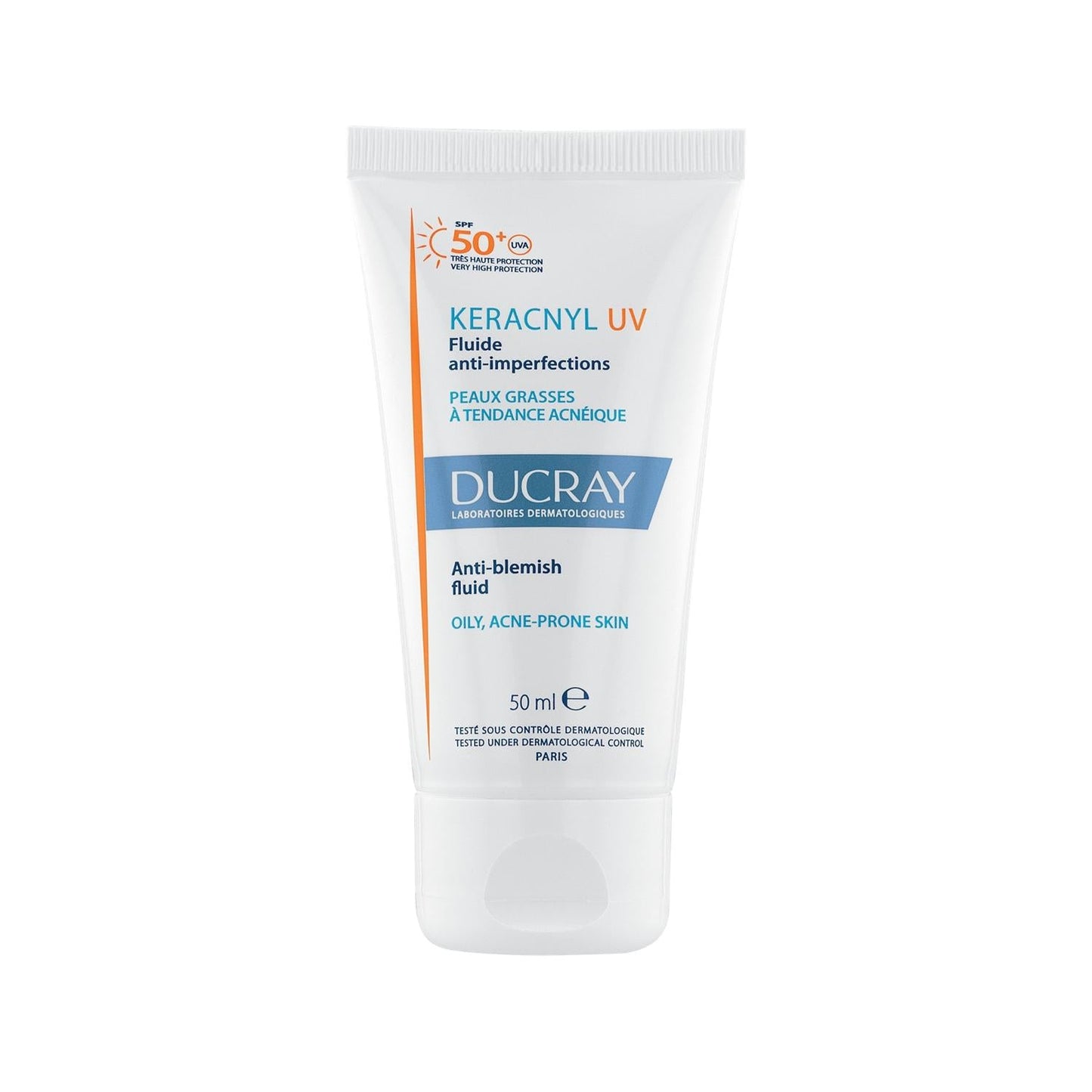 Ducray Keracnyl UV SPF 50+ Sunscreen for Acne-Prone Skin - Non-Comedogenic Sun Protection