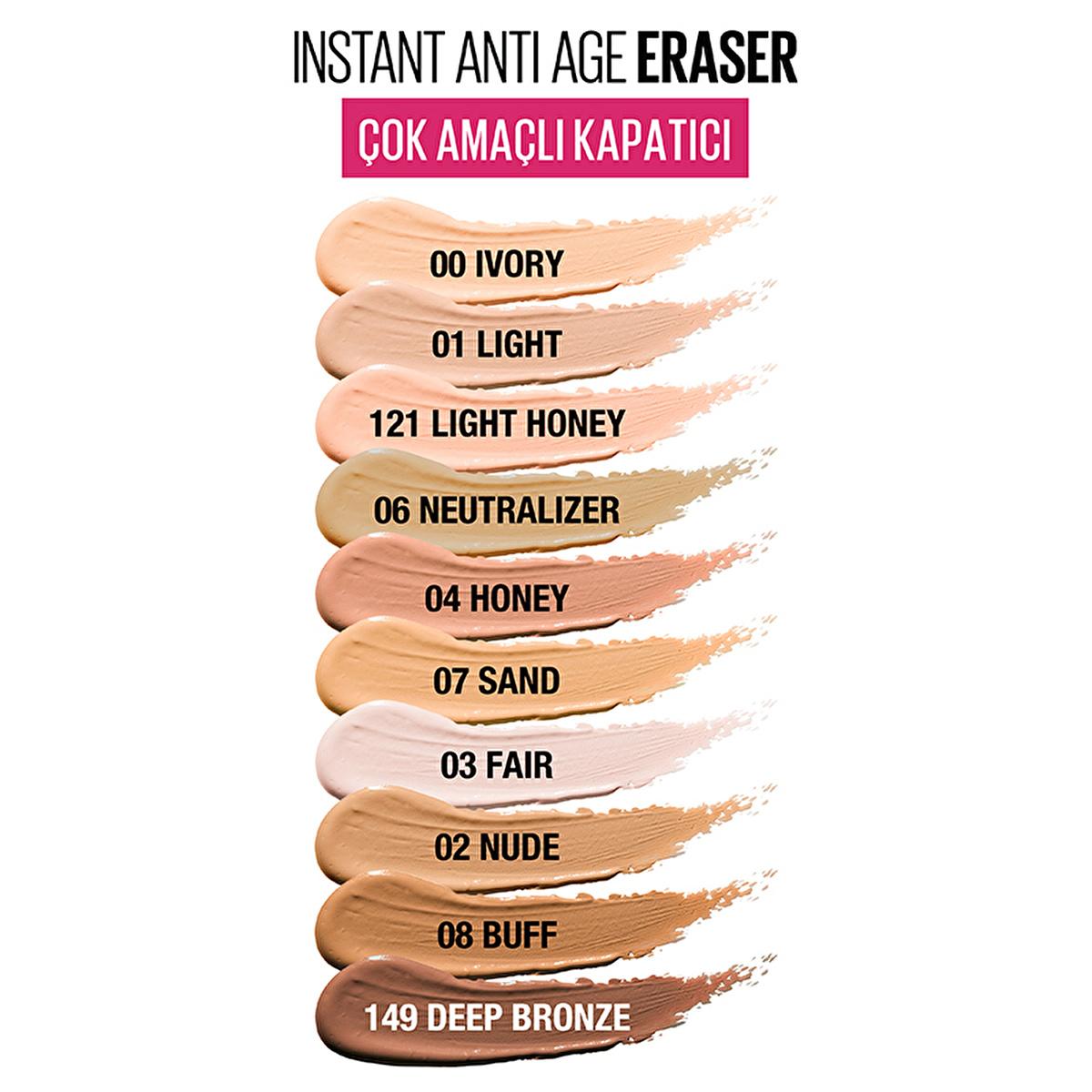 Maybelline Instant Anti Age Eraser High Coverage Concealer - Brightens, Contours, and Covers Imperfections