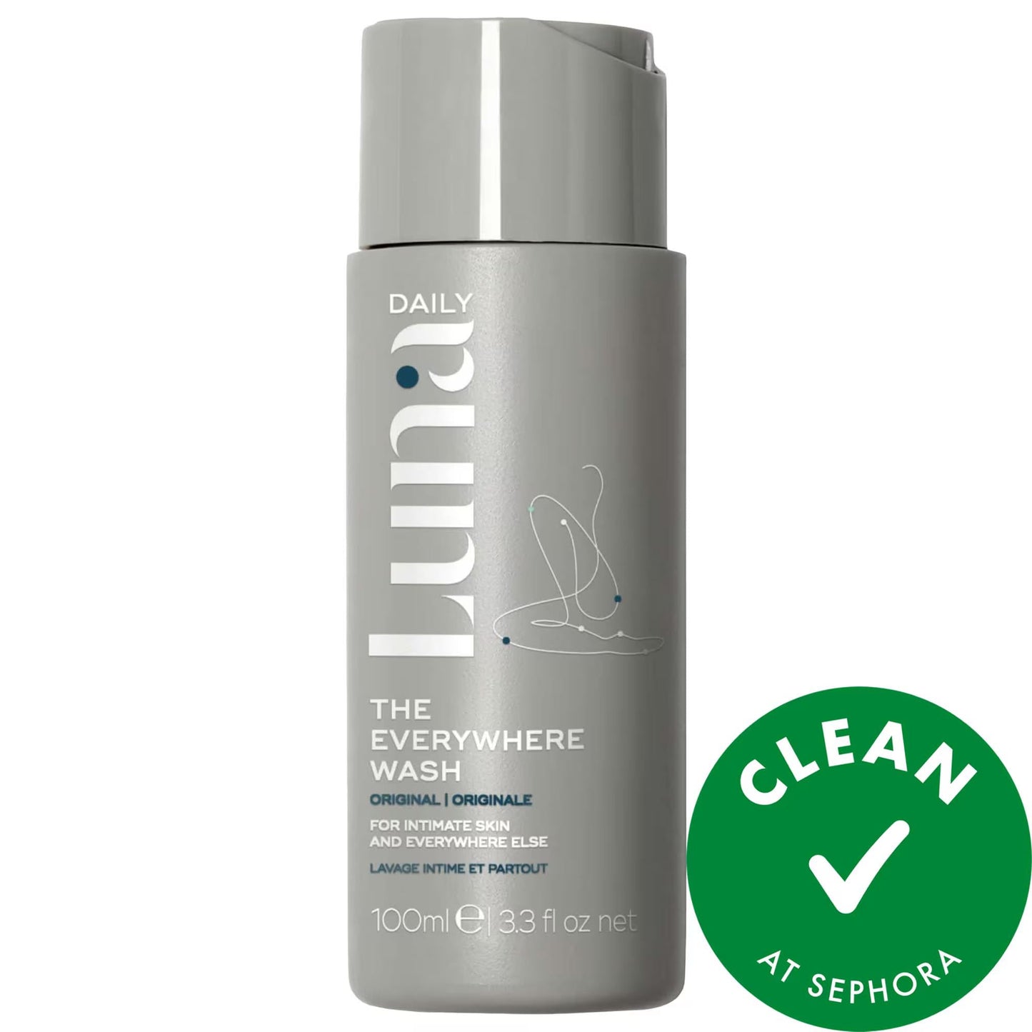 Luna Daily The Mini Everywhere Wash: pH Balancing, Prebiotic Body Wash for Sensitive, Intimate Skin - Vegan & Cruelty-Free