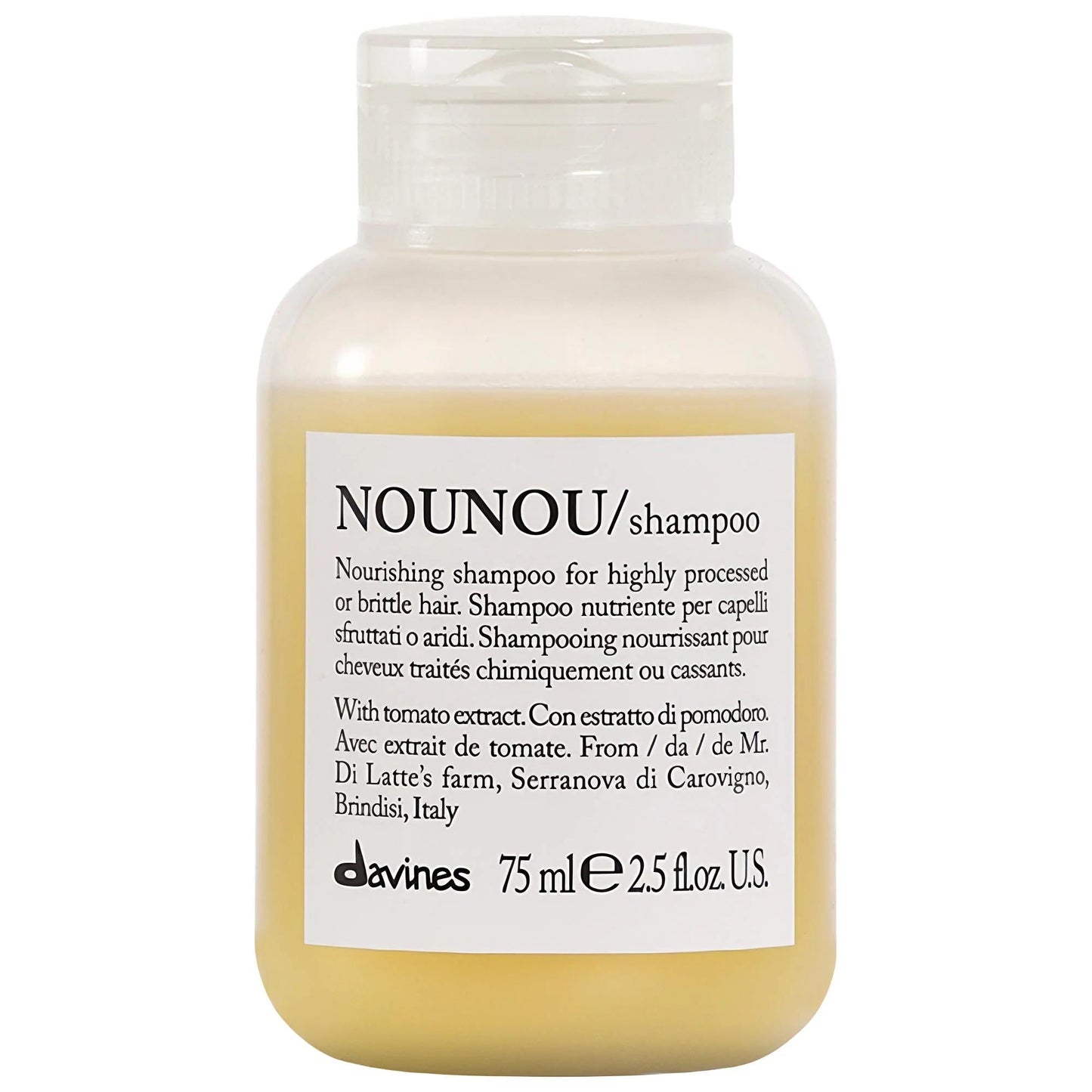 Davines NOUNOU Repair Shampoo: Sulfate & Paraben Free, Color Safe - Nourishing Shampoo for Dry, Damaged Hair, Breakage & Split Ends