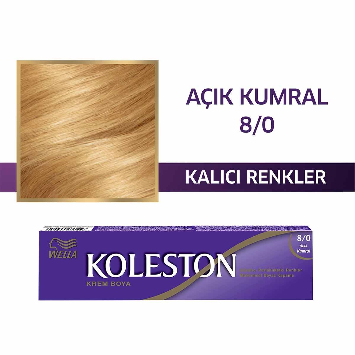 Wella Koleston Single Tüp Boya 8/0 Açık Kumral - Light Ash Blonde Hair Dye for Shine & White Hair Coverage