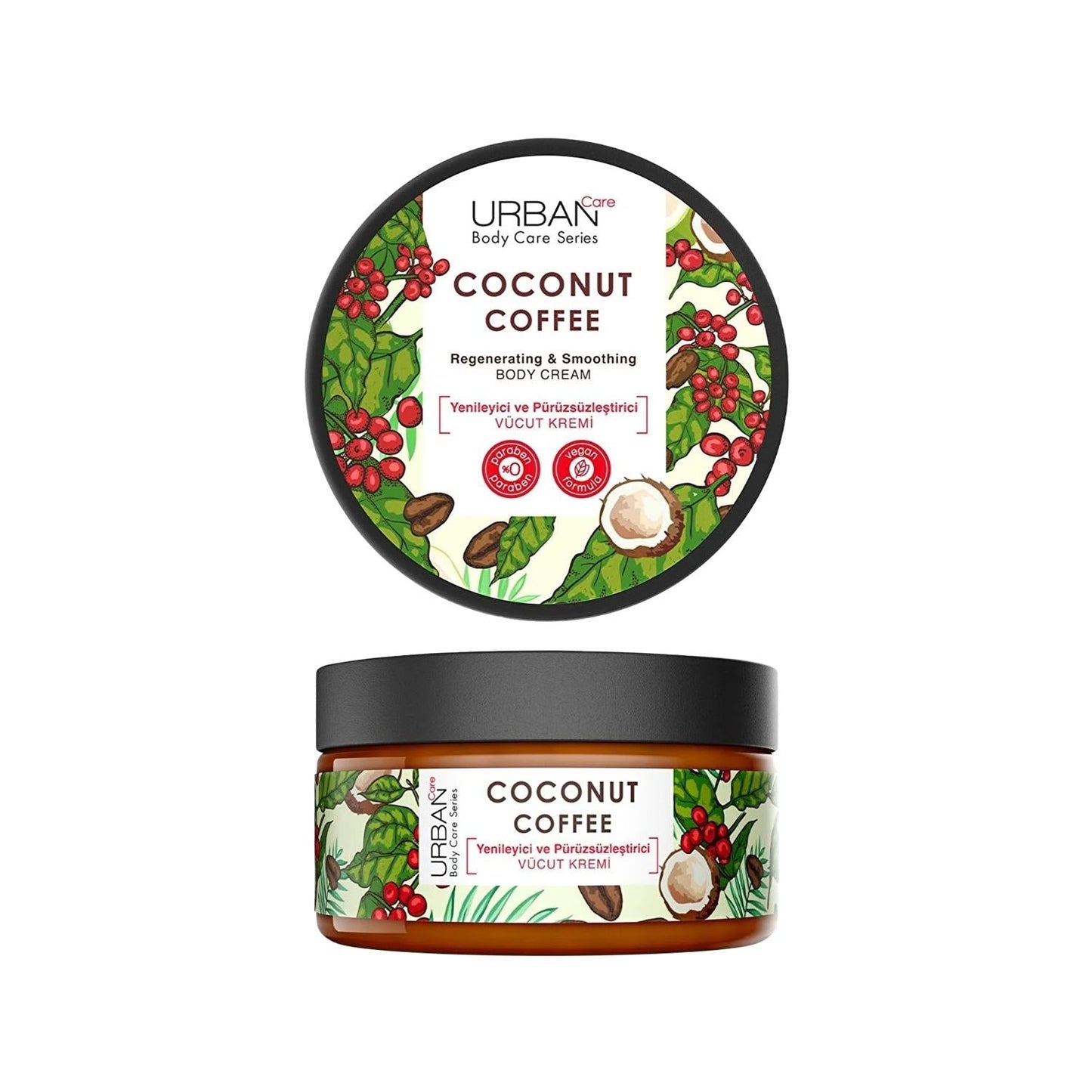 URBAN Care Coconut Coffee Body Moisturizer Cream - Nourishing, Smoothing, and Hydrating Body Care for Dry Skin
