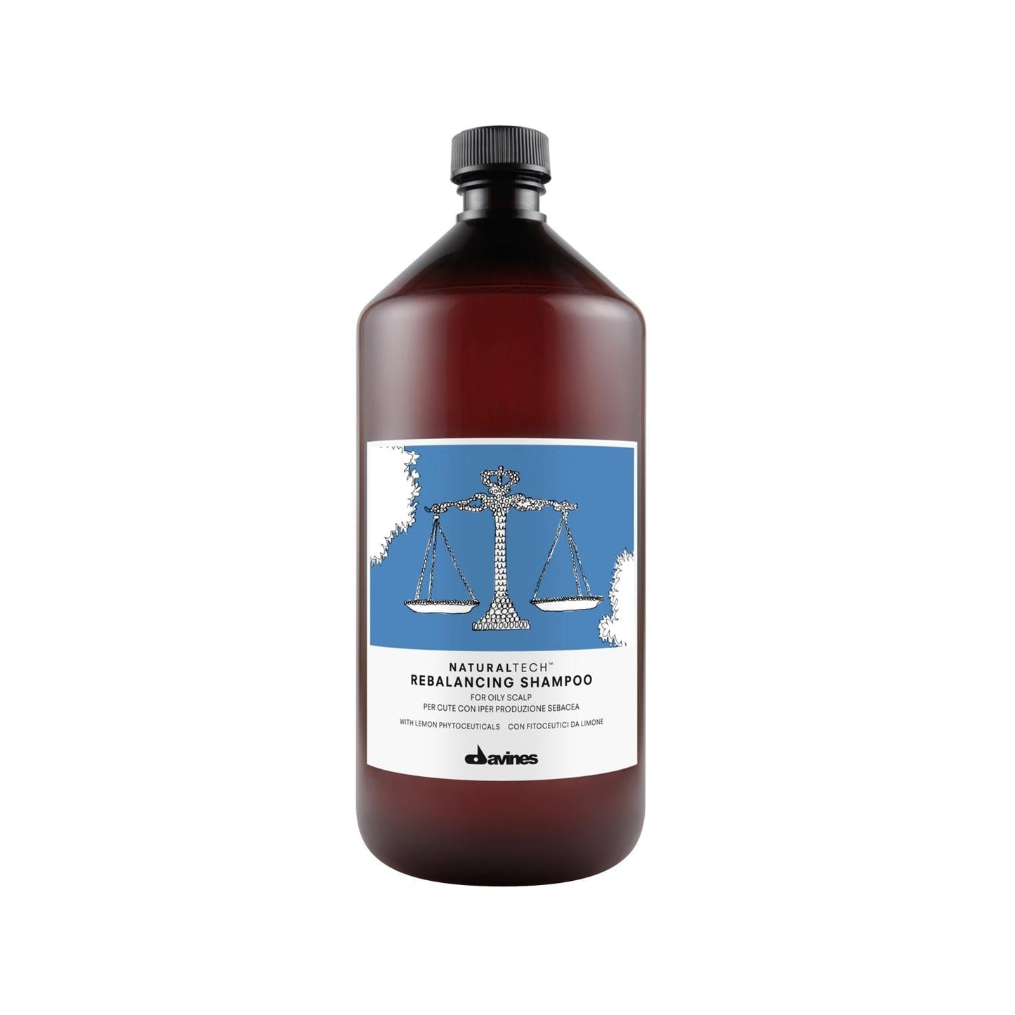 Davines Rebalancing Sebum Control Shampoo, 1000ml - Professional Hair Care for Oily Hair
