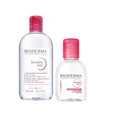 Bioderma Sensibio H2O Micellar Water Set for Sensitive Skin - Gentle Makeup Remover, Hypoallergenic & Fragrance-Free, 500ml + 100ml