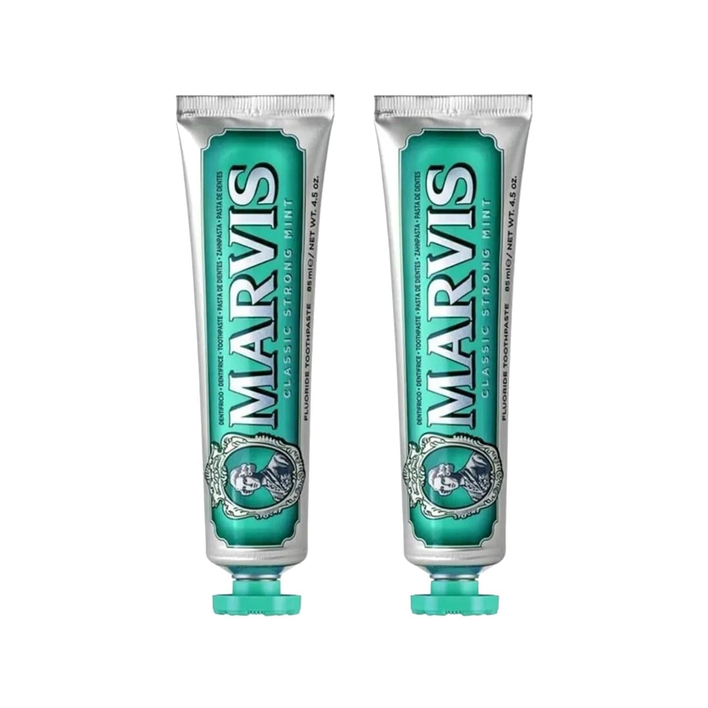 Marvis Classic Strong Mint Toothpaste, 85 ml, 2 Units - Effective Oral Hygiene with Refreshing Mint Flavor