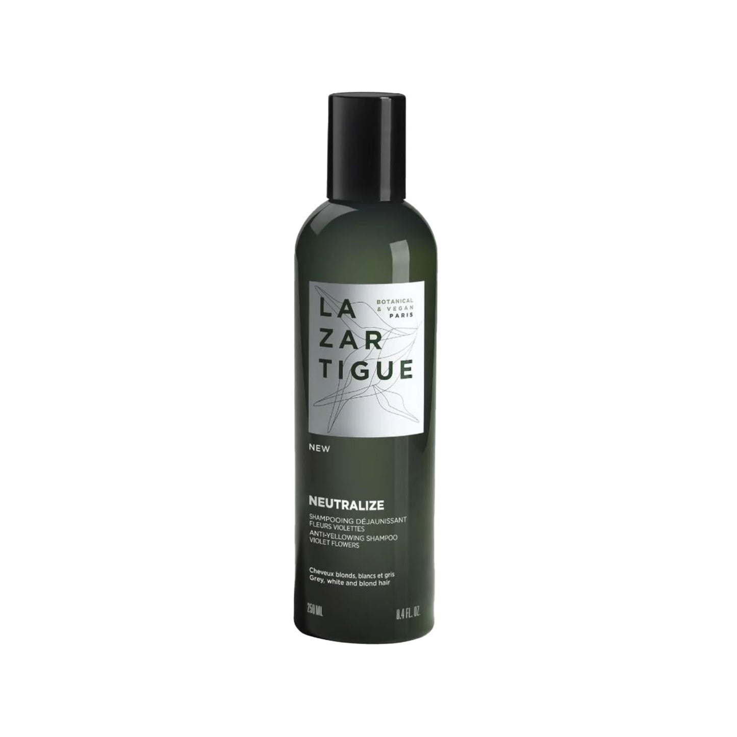 Lazartigue Neuralize: Anti-Yellowing Purple Shampoo - Banish Brassiness, Brighten Blonde & Grey Hair for Cool Tone Perfection.