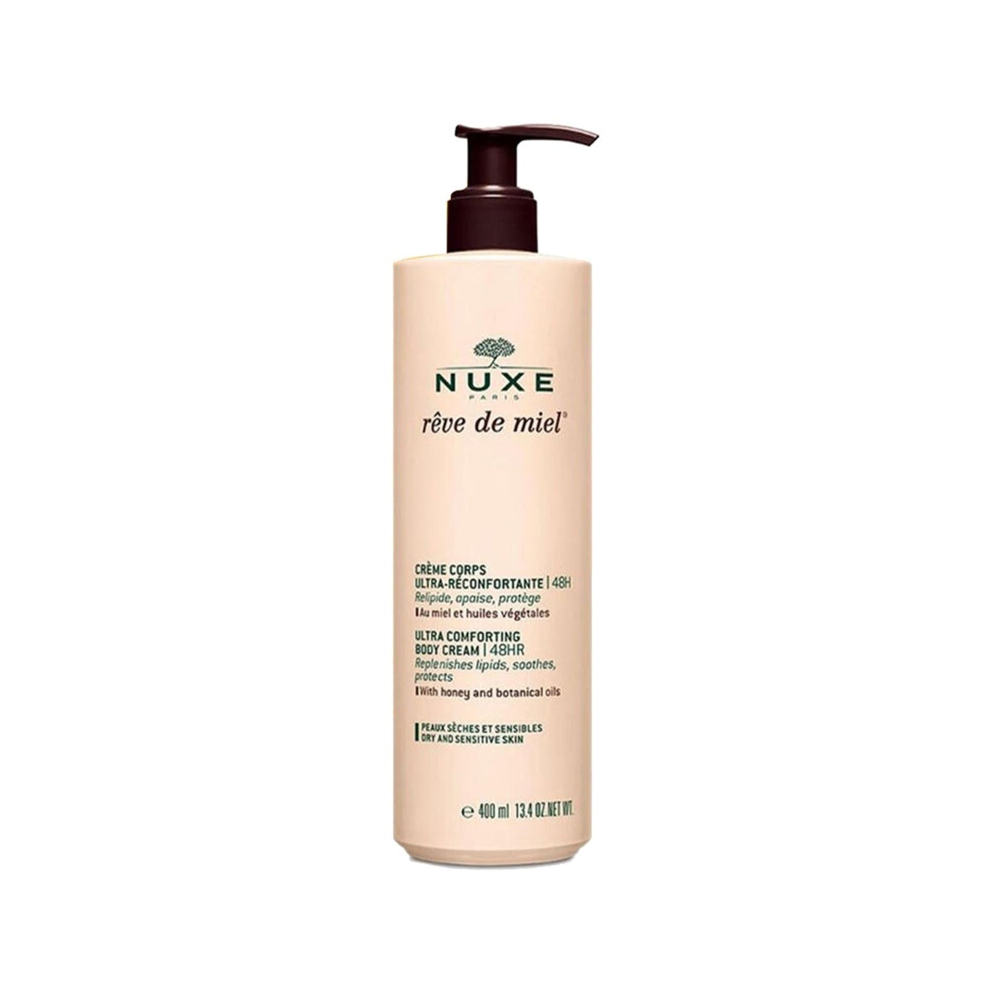 Nuxe Reve De Miel Ultra Comforting Body Cream - Hydrating & Moisturizing Skincare for Dry Skin, 13.53 fl oz