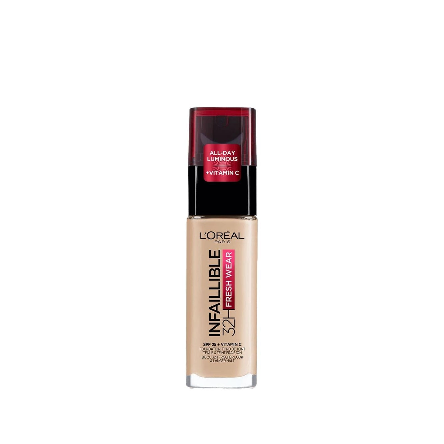 Loreal Paris Infaillible 32H Fresh Wear Foundation - Long Lasting Vitamin C Makeup for Natural Look, 140 Golden Beige