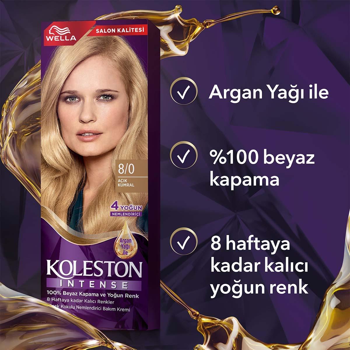 Wella Koleston Intense Hair Dye - Long-Lasting Color with Argan Oil, 100% Grey Coverage