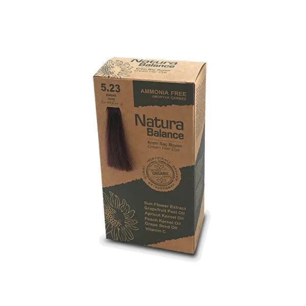 Natura Balance Ammonia-Free Cocoa Hair Dye 5.23: Natural, Gentle Cream Formula for Rich Brown Color at Home
