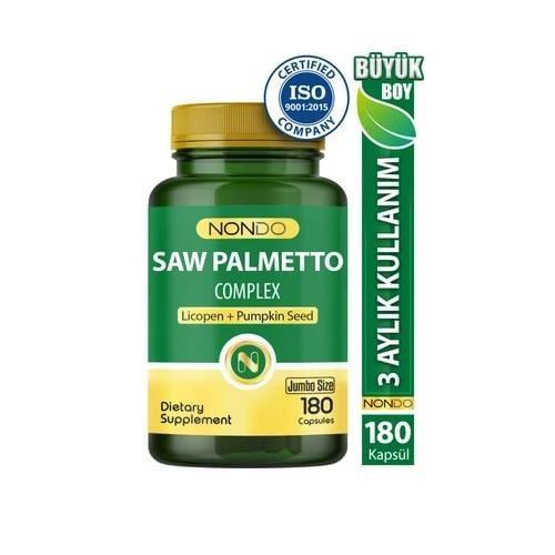 Nondo Saw Palmetto Complex: Prostate Health Supplement with Green Tea, Zinc, and Pumpkin Seed - 180 Capsules