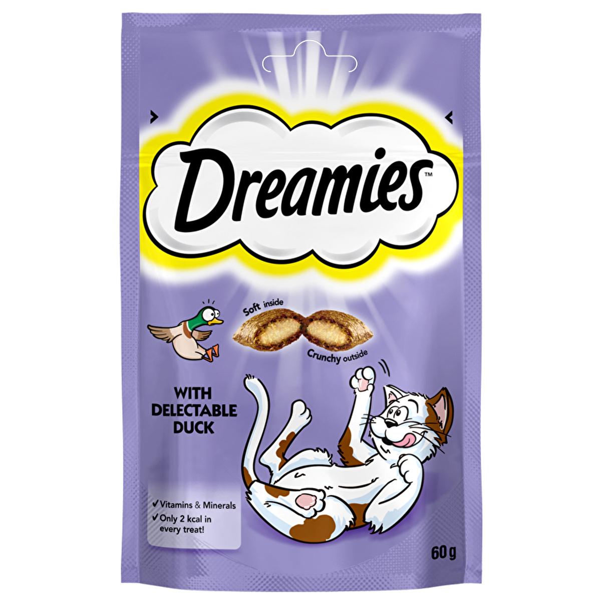 Dreamies Duck Flavored Cat Treats - Soft & Crunchy, Nutritious Reward for Cats