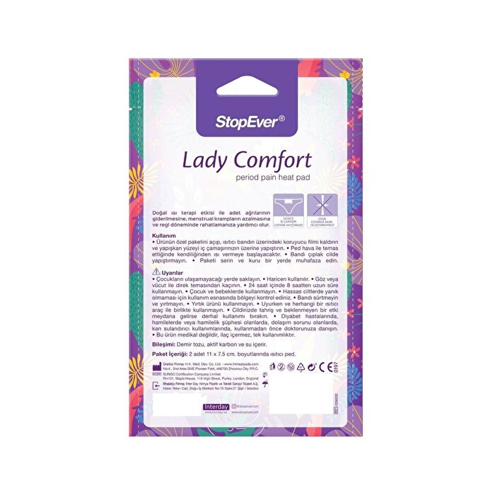 StopEver Lady Comfort Heating Pad for Menstrual Pain Relief | 8 Hour Use