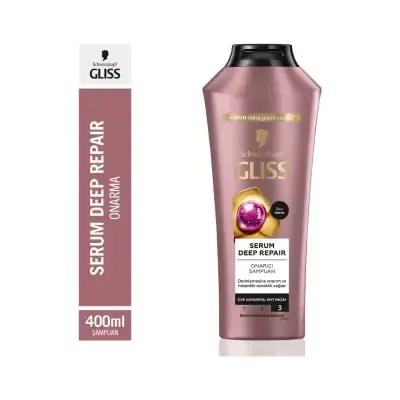 Gliss Serum Deep Repair Shampoo: Strengthens Damaged Hair, Restores Shine & Prevents Split Ends - Deep Repair, Hair Strengthening, Shine Enhancing