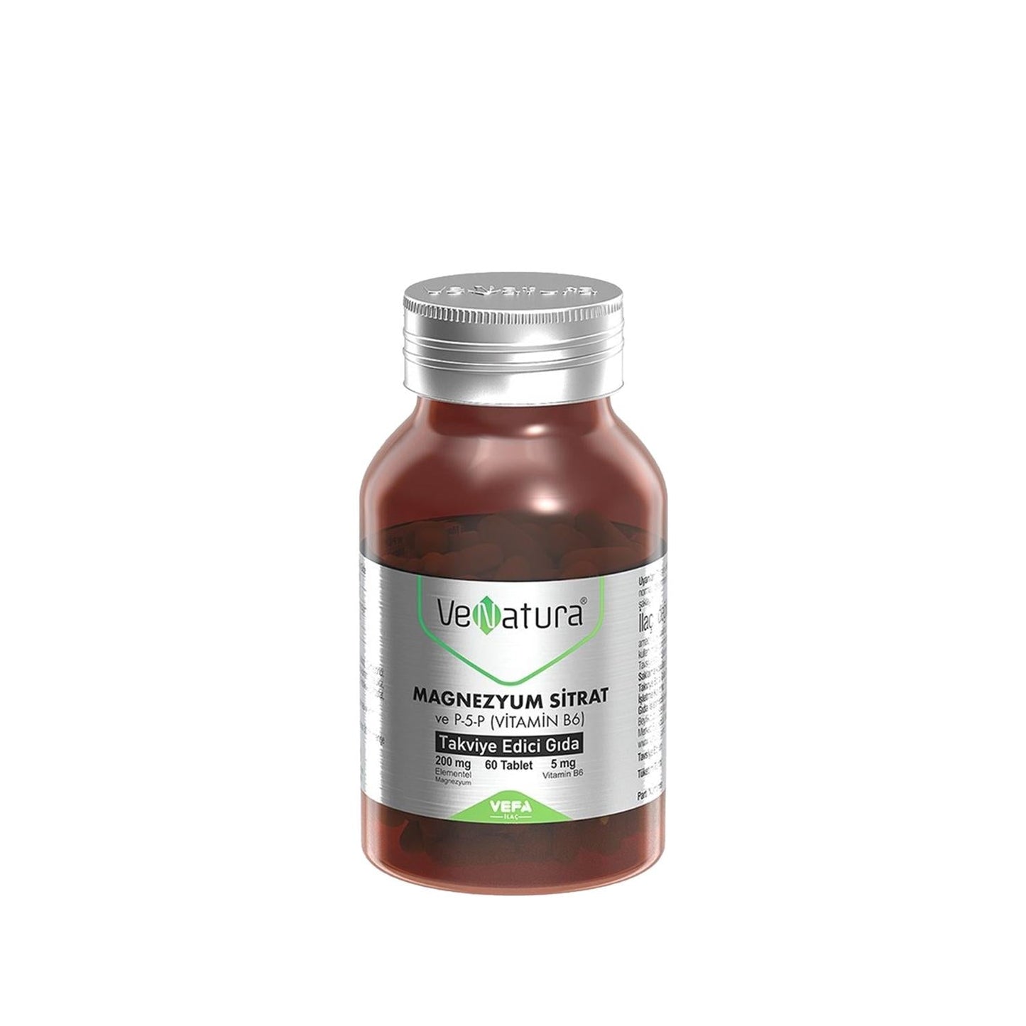 VeNatura Magnesium Citrate Vitamin B6 Supplement - Supports Muscle Function & Energy Production - 60 Tablets