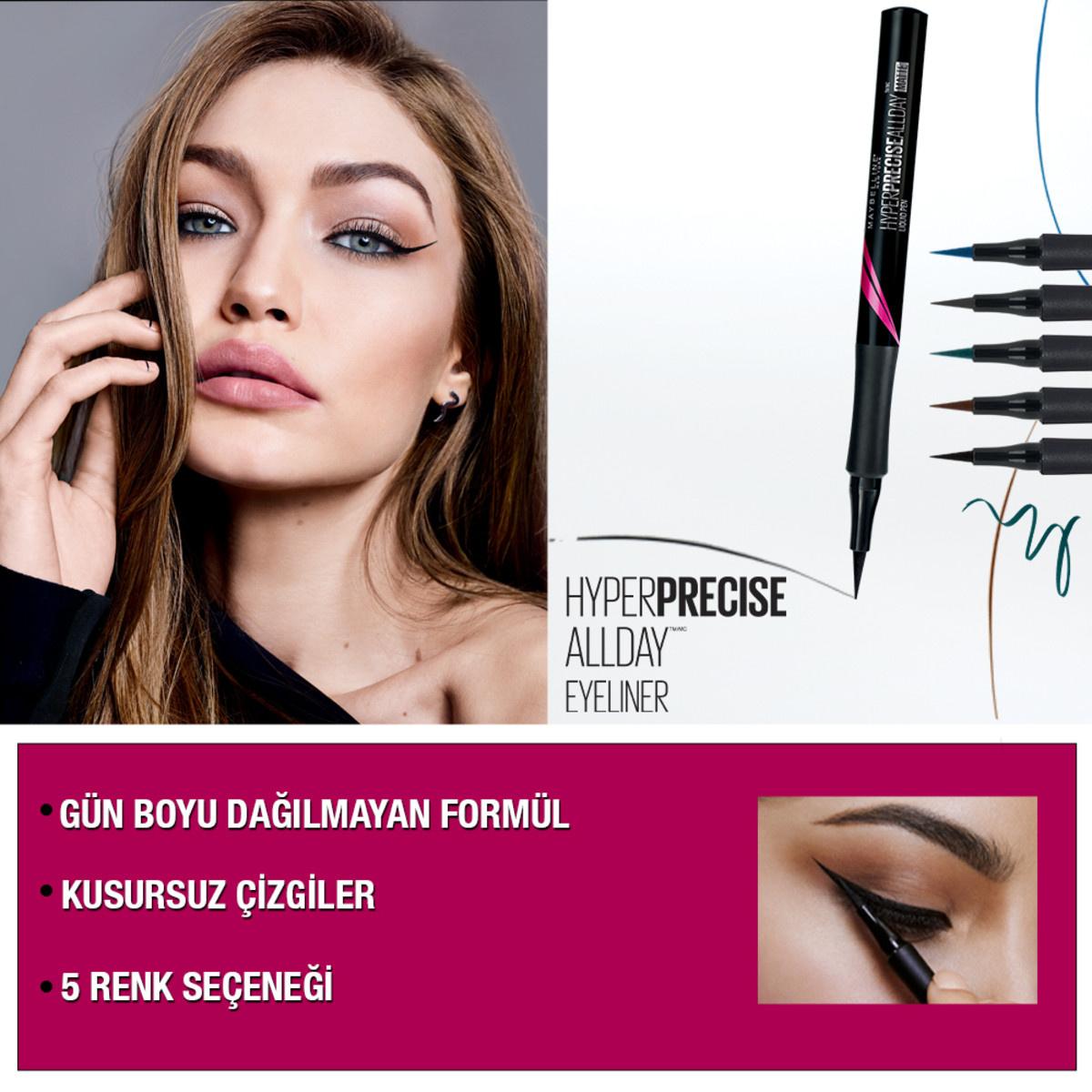 Maybelline New York Hyper Precise All Day Eyeliner 701 Matte Onyx - Long-Lasting, Smudge-Proof, Precise Liquid Eyeliner for Women