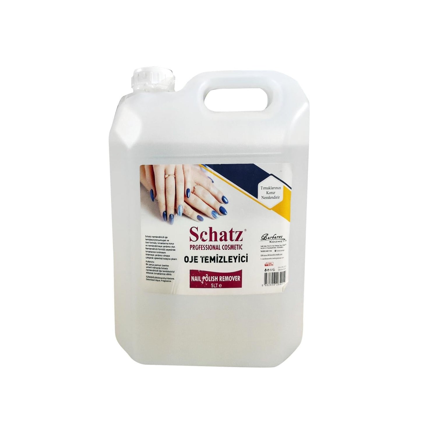 Schatz 5000ml Bulk Nail Polish Remover Liquid - Large Capacity Salon Grade Polish Remover for Heavy Users