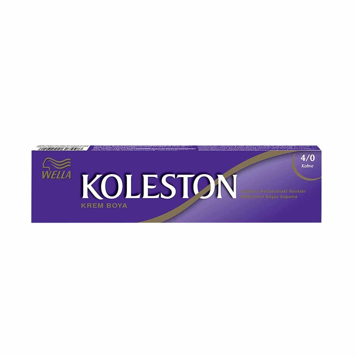 Wella Koleston Single Tüp Hair Dye 4/0 Kahve - Permanent Hair Color for Grey Coverage