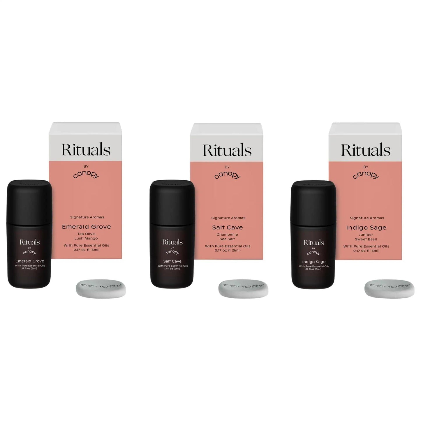 Rituals Aroma Oil Kit: Natural Essential Oils for Home Fragrance & Aromatherapy - Salt Cave, Emerald Grove, Indigo Sage Scents