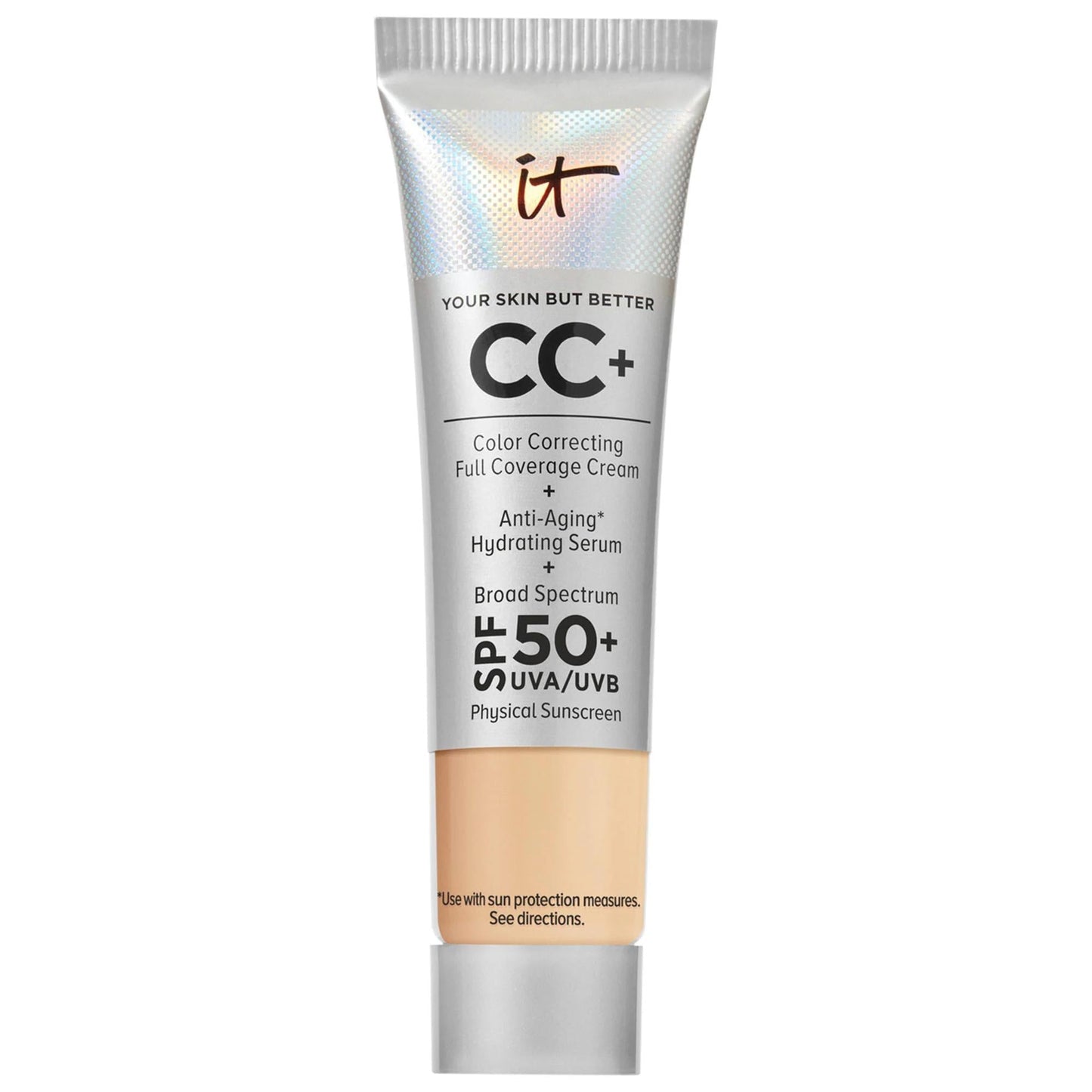 IT Cosmetics Mini CC+ Cream Full Coverage Color Correcting Foundation with SPF 50+ - Hydrating, Anti-Aging, Vegan Makeup