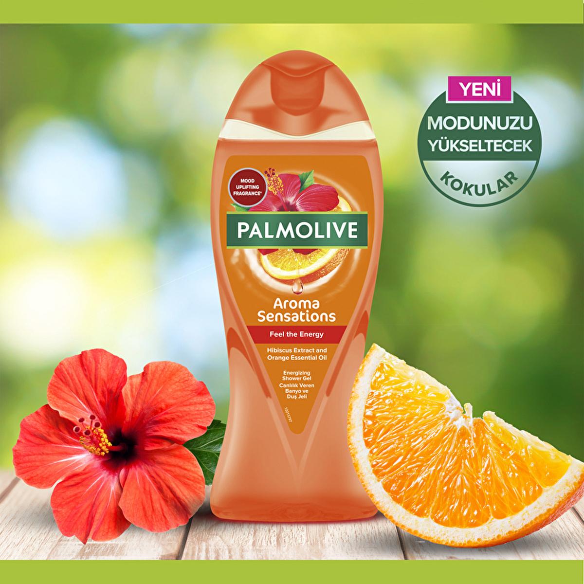 Palmolive Aroma Sensations Energizing Bath and Shower Gel with Amber Flower Extract - Natural Ingredients, Scented Bath Products, Energizing Shower Gel
