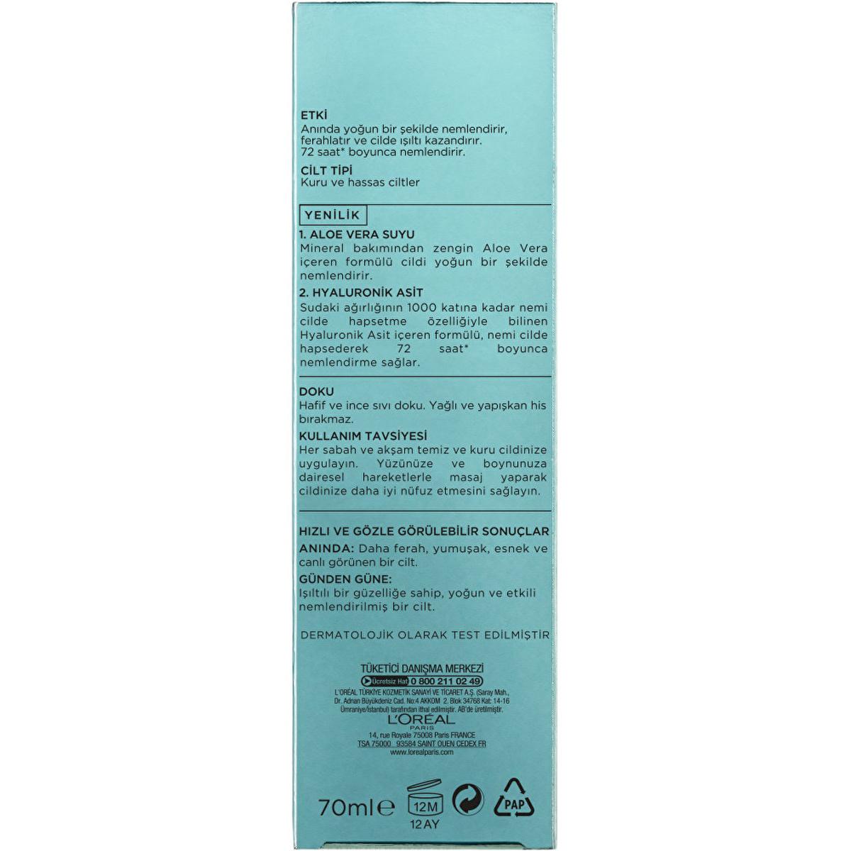 L'Oreal Paris Nem Terapisi Aloe Vera Face Moisturizer for Dry & Sensitive Skin - 2.37 fl oz