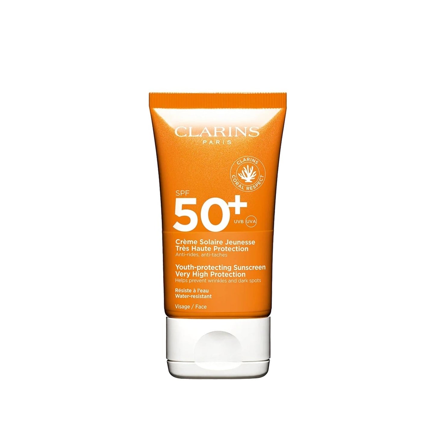 Clarins Sun Youth Protecting Sunscreen SPF50+ - Anti-Aging Sun Protection 1.69 fl oz