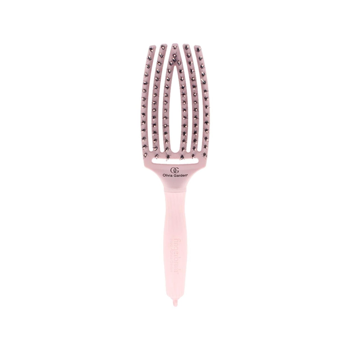 Olivia Garden Fingerbrush Care Iconic Boar Nylon Pastel Pink M - Gentle Care for Children and Sensitive Gums