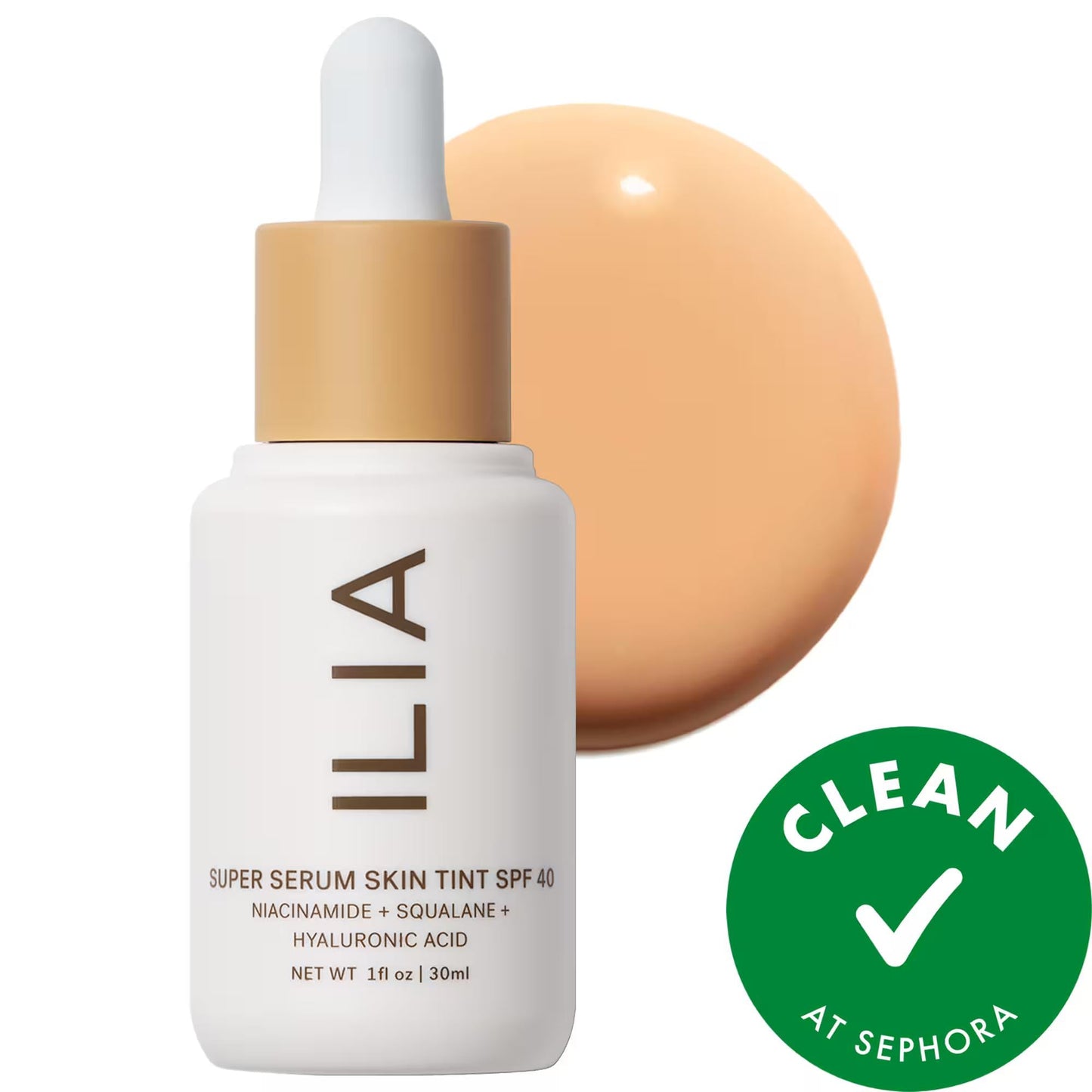 ILIA Super Serum Skin Tint SPF 40: Hydrating Foundation with Hyaluronic Acid & Squalane - Dewy Coverage, Clean Beauty