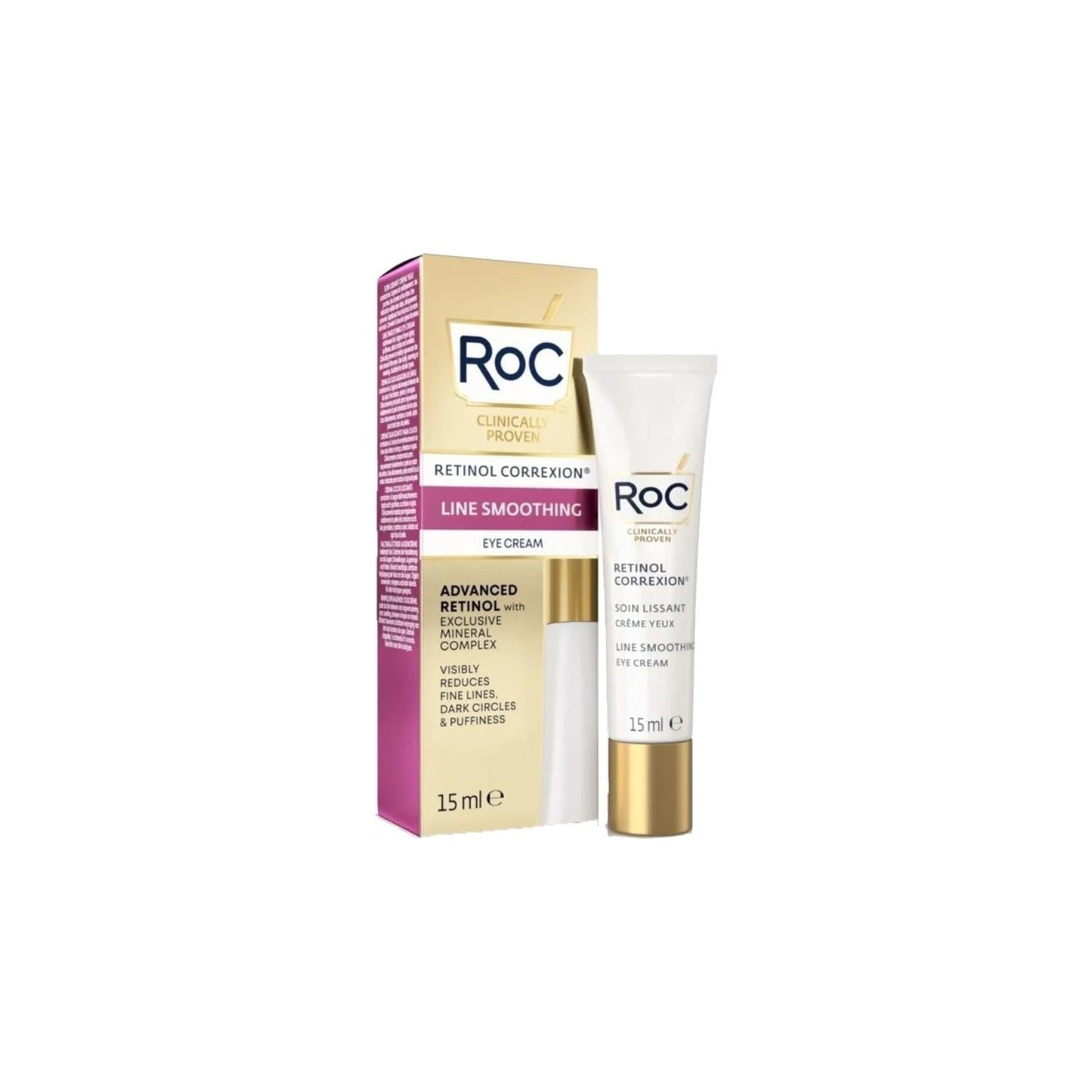 RoC Anti-Wrinkle Eye Cream 15ml - Reduce Fine Lines & Wrinkles Around Eyes