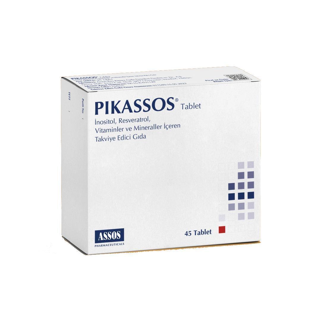 Pikassos Dietary Supplement Tablets - Inositol, Resveratrol, Zinc Picolinate, Selenium, Chromium Picolinate, Folic Acid, Vitamin D3