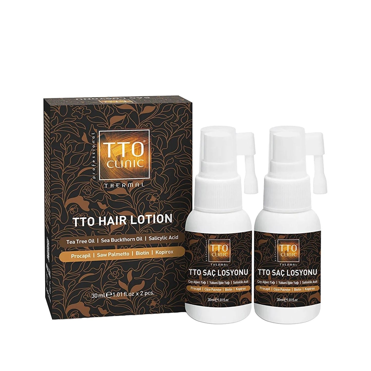 TTO Clinic Hair Loss Lotion 30ml - Promotes Hair Growth, Strengthens Hair Follicles