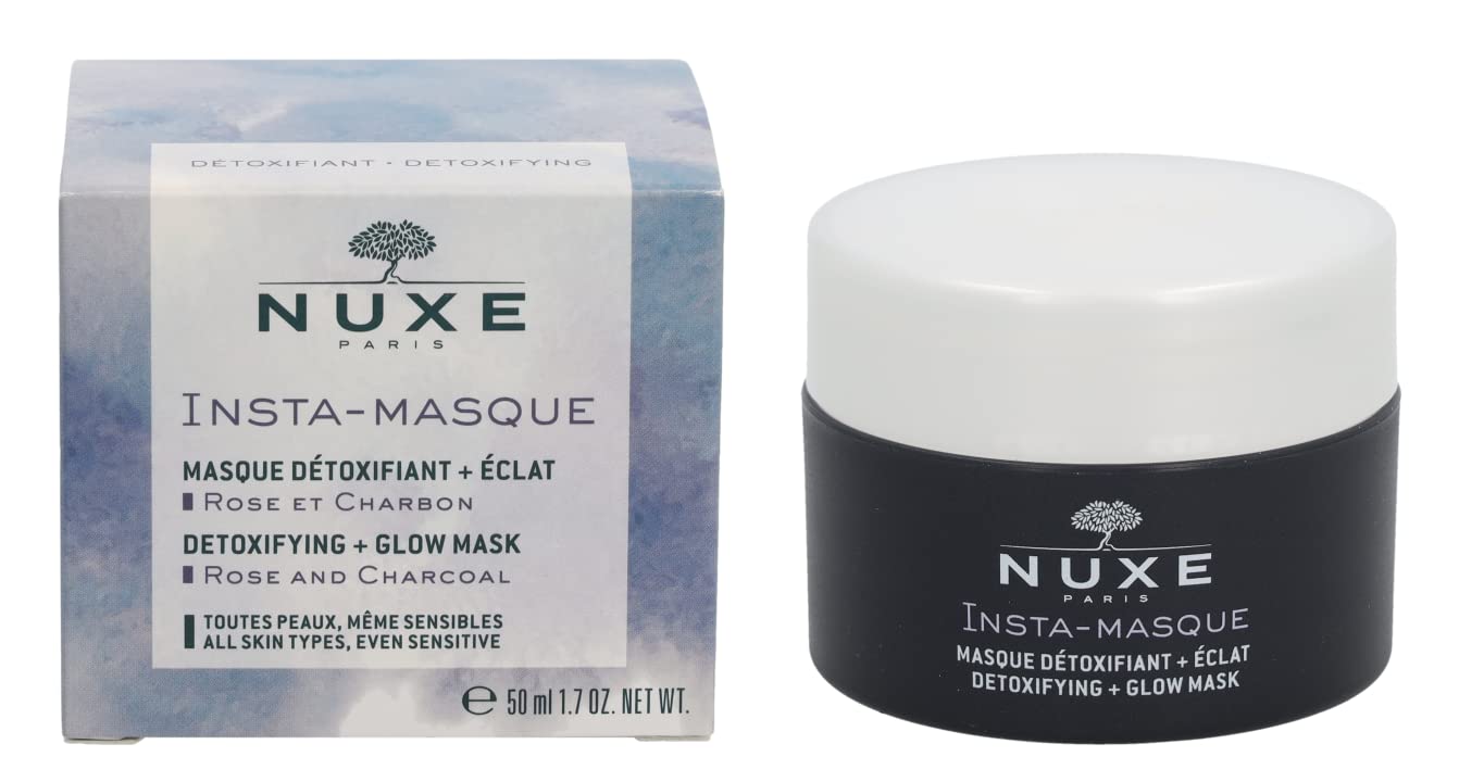 Nuxe Insta-Masque Detoxifying + Glow Mask 50ml - Detoxifying Face Mask with Charcoal & Rose Water for All Skin Types