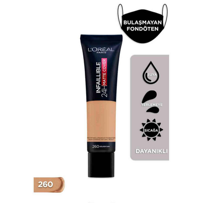 LOREAL INFAILLIBLE 24 H MATTE COVER (260) GOLDEN SUN 30 ML FOUNDATION