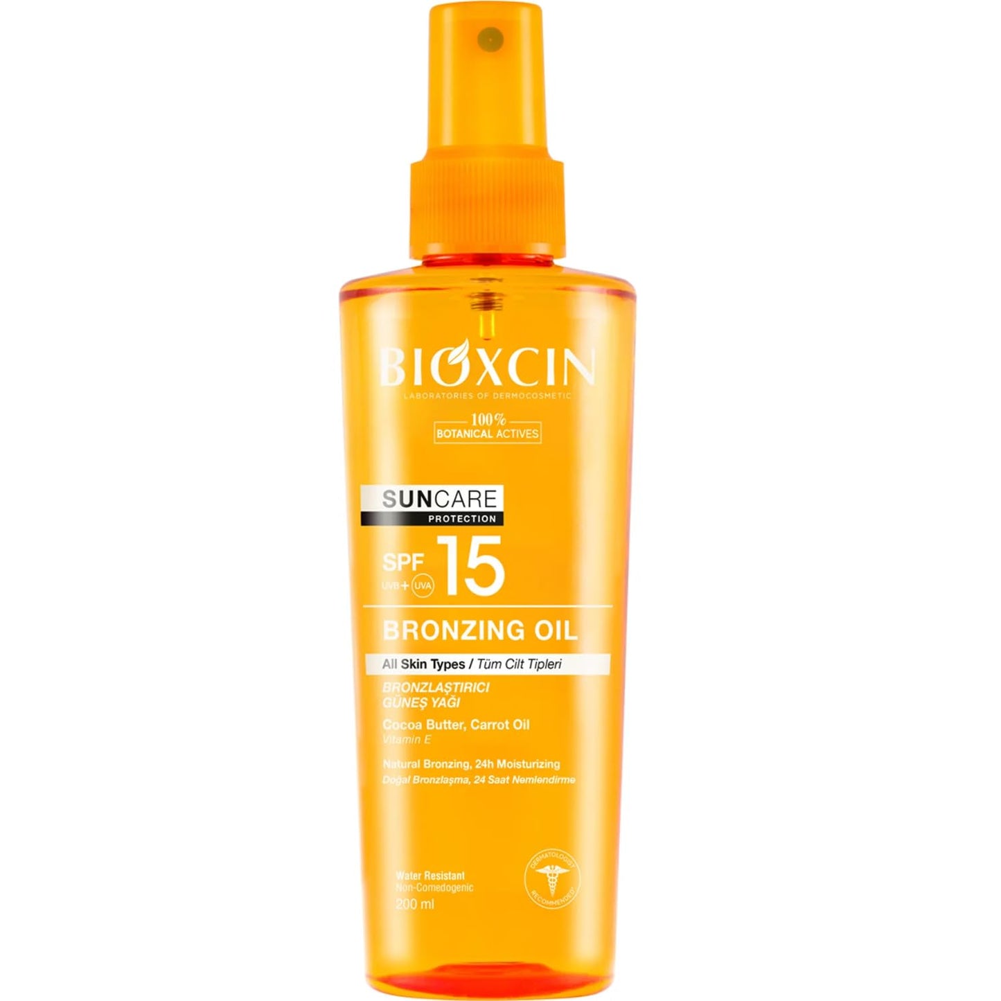 Bioxcin Suncare Tanning Sun Oil SPF15 - Natural Tanning Oil for All Skin Types