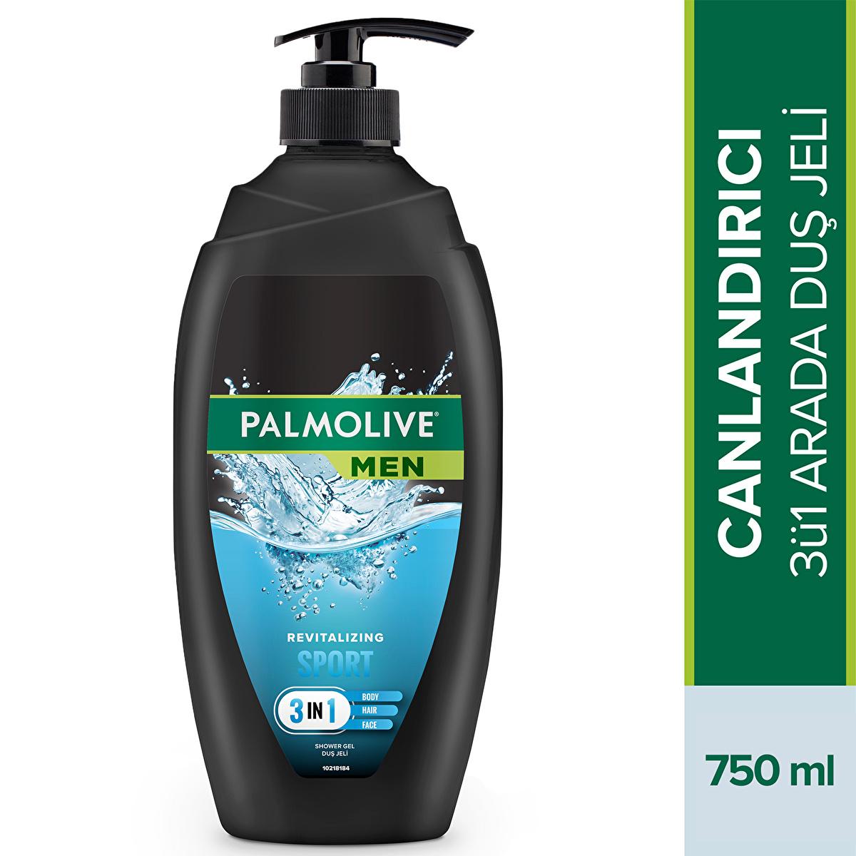 Palmolive Men Sport 3-in-1 Shower Gel for Body, Hair, and Face - Refreshing Masculine Scent